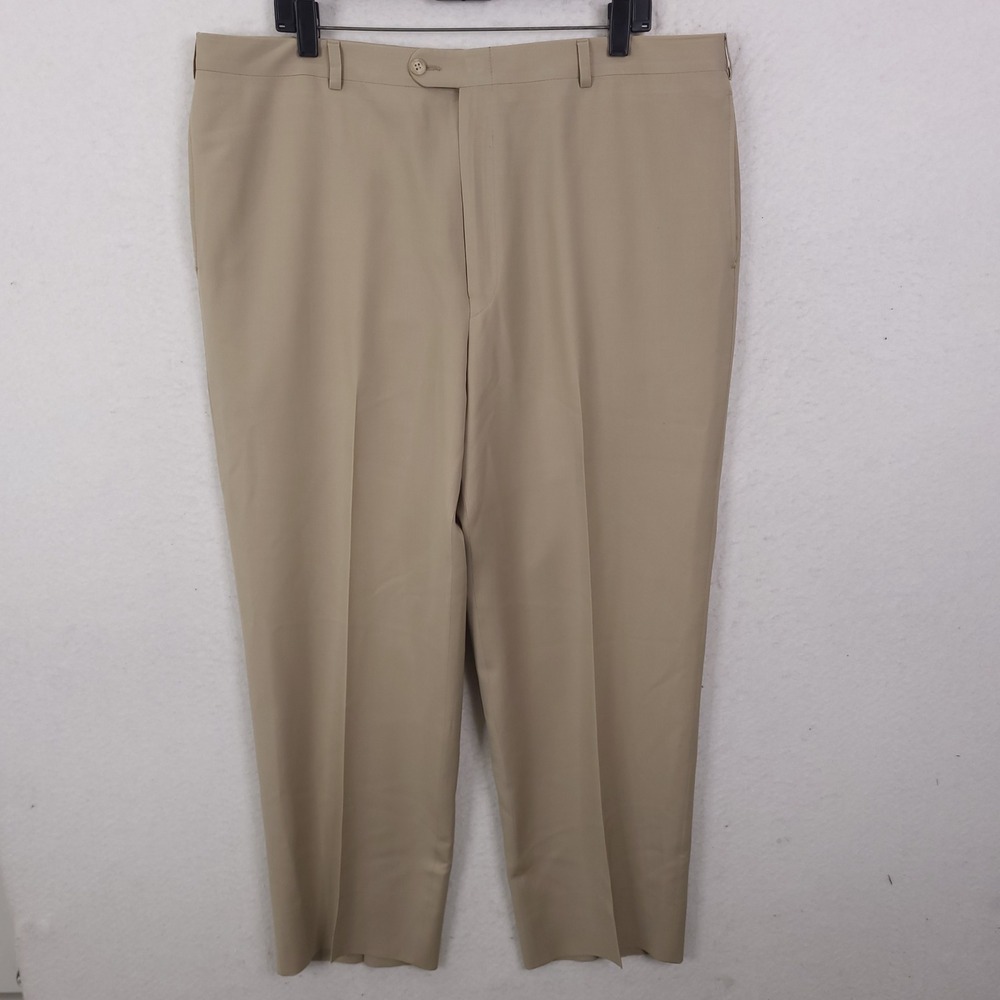 Burberry London Dress Pants Mens 38x28 Tan Flat Front Khaki Trousers